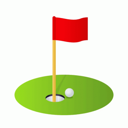animated golf ball going into hole